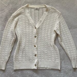 Aritzia Cream Button-Up Cardigan